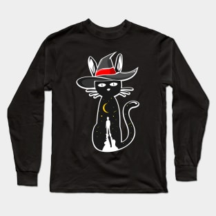 black cat witch Long Sleeve T-Shirt